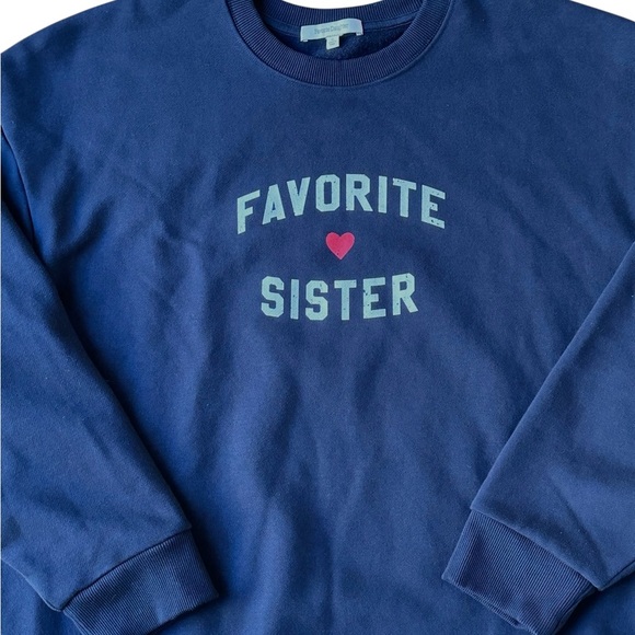 Favorite Daughter Sister Navy Blue Heart Crew Neck Pullover Sweatshirt Extra XL - Picture 6 of 15